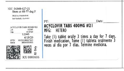 Image Description (Acyclovir 400mg    21ct    54348 627 21)